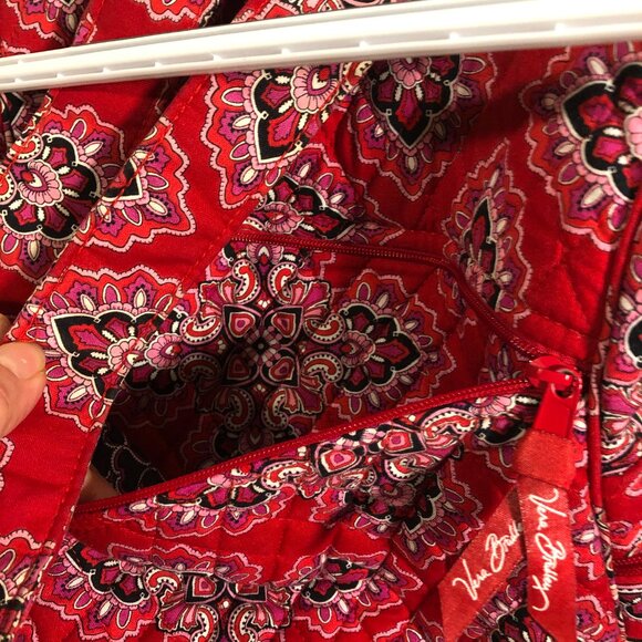 Vera Bradley Backpack Red Paisley Print Quilted Fabric main image 6